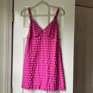 hot pink semi sheer lingerie/ night out dress.